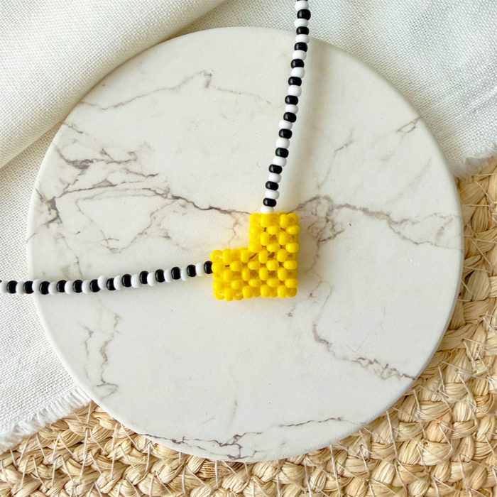 COLLAR MINI PUTUMAYO CORAZÓN AMARILLO
