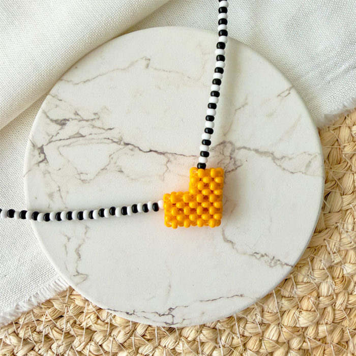 COLLAR MINI PUTUMAYO CORAZÓN MANDARINA