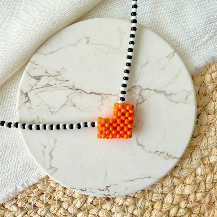 COLLAR MINI PUTUMAYO CORAZÓN NARANJA