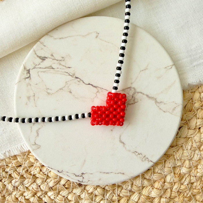 COLLAR MINI PUTUMAYO CORAZÓN ROJO