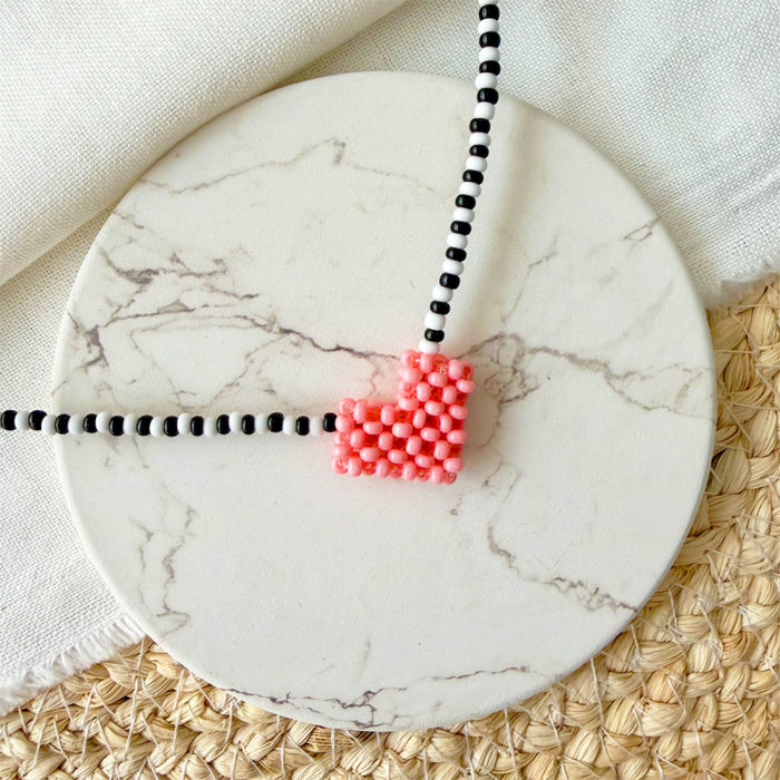COLLAR MINI PUTUMAYO CORAZÓN ROSADO