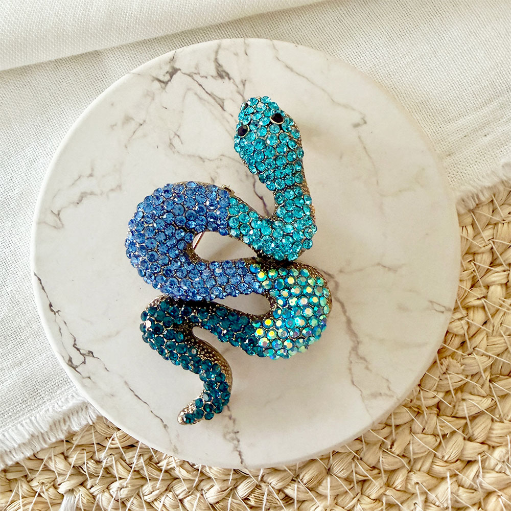 PIN023 PIN SERPIENTE CIRCONES AZUL