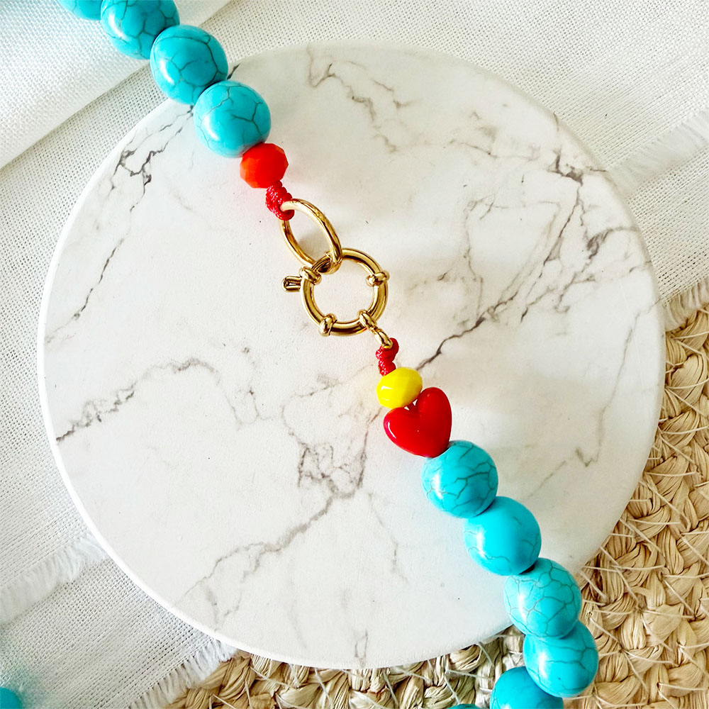 C027 COLLAR 10 MM TURQUESAS 2