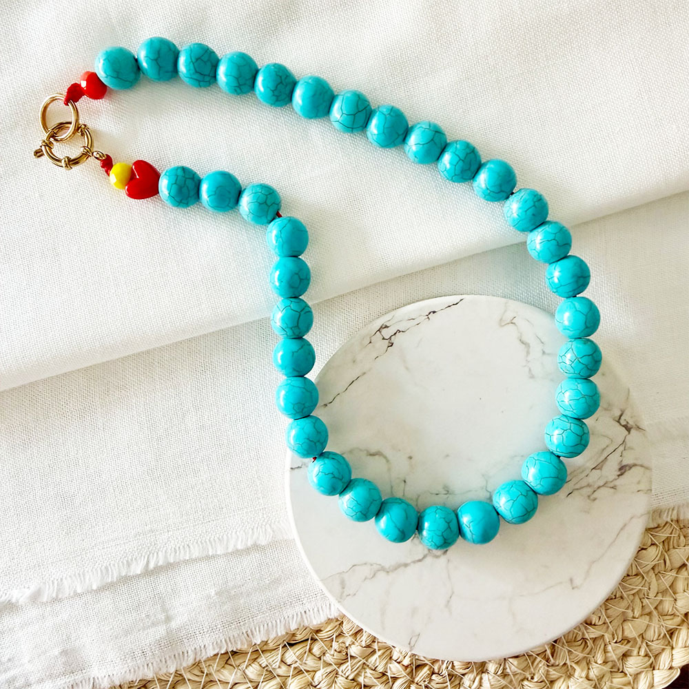 C027 COLLAR 10 MM TURQUESAS