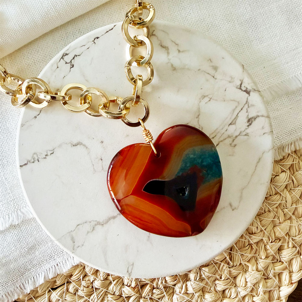 KOC321 COLLAR MAXI CORAZON CAFE - AZUL 1