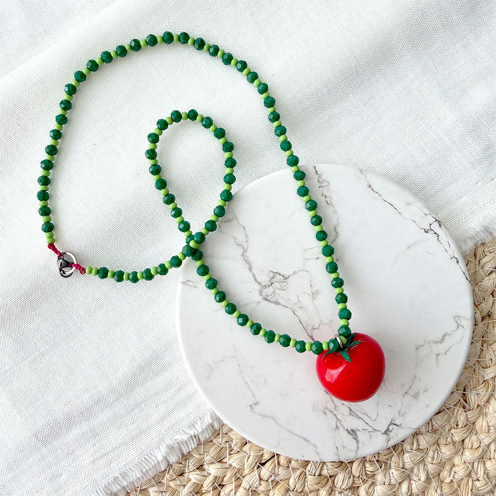 C487 COLLAR MINI POMODORO VERDE